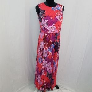 Spense Rouched High Neck Maxi Dress - Large